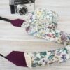 Liberty wild flowers camera strap felt end (3) 80% Camera strap made with floral fabric in spring colours