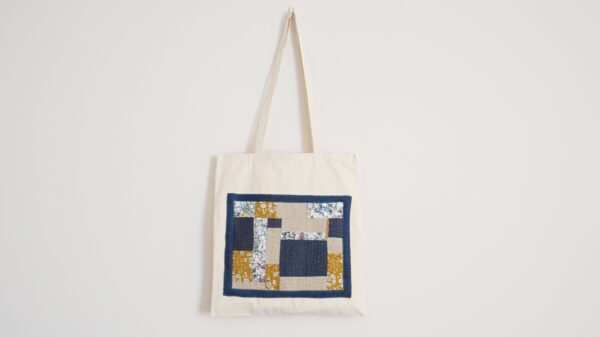 blue mini quilt tote bag 2022 (11) (1) 80% Minimalist Patchwork and Handstitch Quilt Tote Bags, 2022