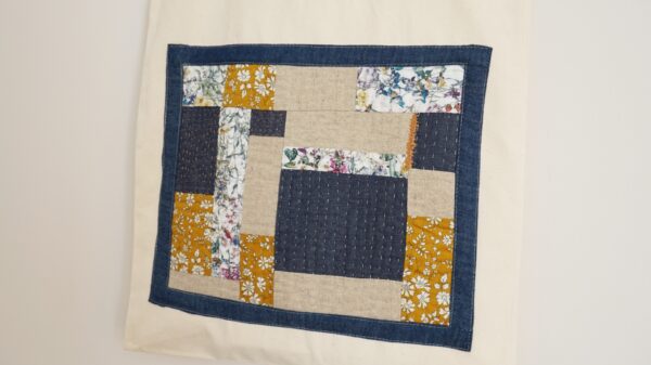blue mini quilt tote bag 2022 (5) (1) 80% Minimalist Patchwork and Handstitch Quilt Tote Bags, 2022