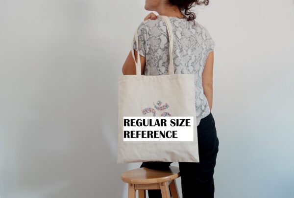 Regular tote bag with Liberty floral OM print (7)-2 TEXT OM Canvas Tote Bag
