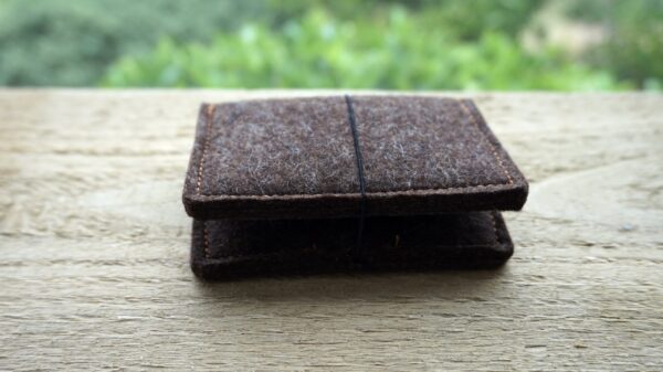brown wool felt card wallet 2023 (4) (1) Simple Card Wallet, Minimalist Card Holder
