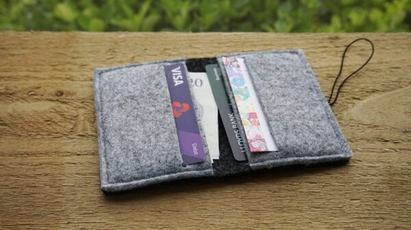 dark grey felt card wallet 2023 (11) (1) Simple Card Wallet, Minimalist Card Holder