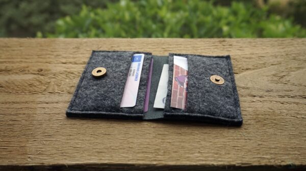 leather & wool felt card wallet 2023 (17) (1) Simple Card Wallet, Minimalist Card Holder