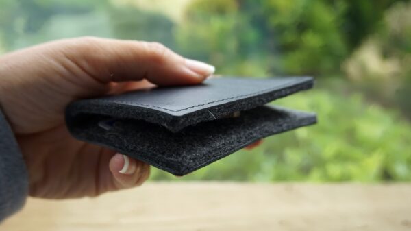 leather & wool felt card wallet 2023 (18) (1) Simple Card Wallet, Minimalist Card Holder