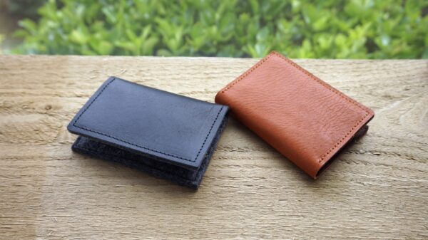 leather & wool felt card wallet 2023 (24) (1) Simple Card Wallet, Minimalist Card Holder