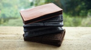 leather & wool felt card wallet 2023 (3) (1) Simple Card Wallet, Minimalist Card Holder