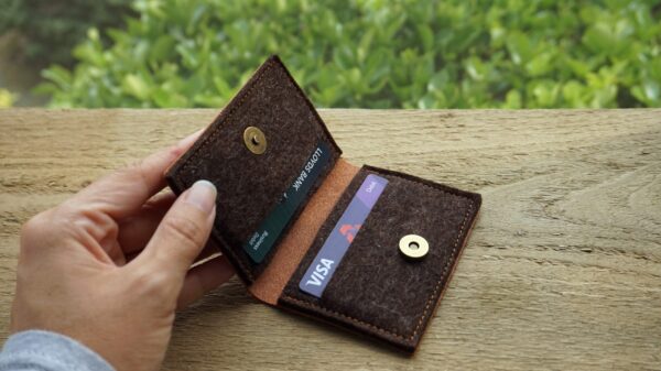 leather & wool felt card wallet 2023 (34) (1) Simple Card Wallet, Minimalist Card Holder