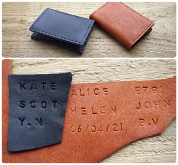 leather & wool felt card wallet 2023 personalisation Leather Coin Purse & Keyfob