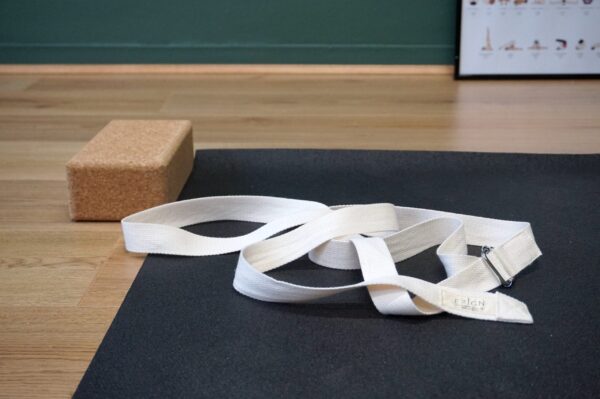 Yoga Strap, Offwhite Canvas Belt - Long