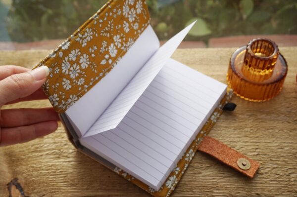 Floral Fabric Journal | A6 Liberty of London Reusable Cover, Capel Mustard or Strawberry Thief