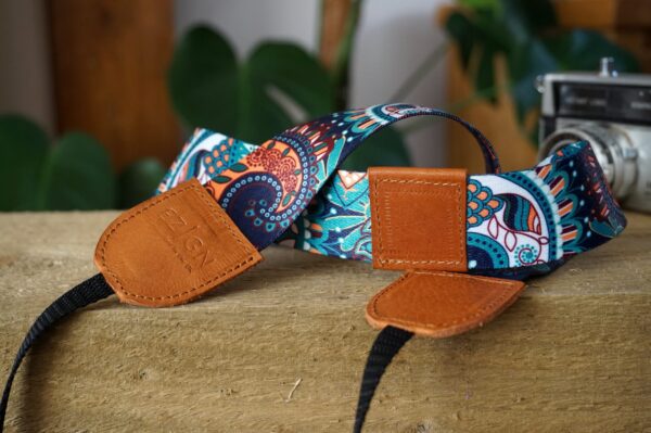 oceanwave with letaher tabs camera strap (12) (1) Ocean Wave Camera Strap