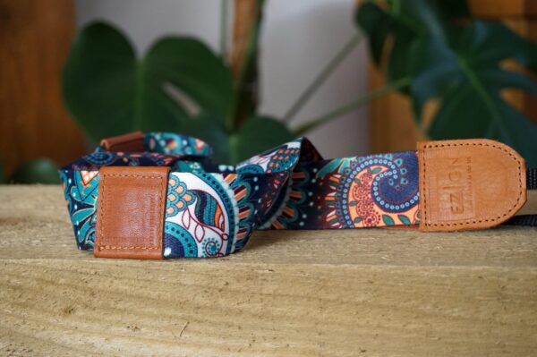oceanwave with letaher tabs camera strap (2) (1) Ocean Wave Camera Strap
