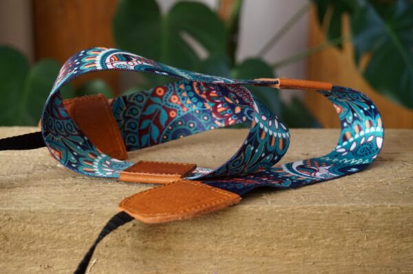 oceanwave with letaher tabs camera strap (8) (1) Ocean Wave Camera Strap