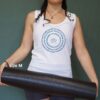 Organic Yoga Tanktop, White, Slim Fit | Ashtanga Yoga Opening Mantra