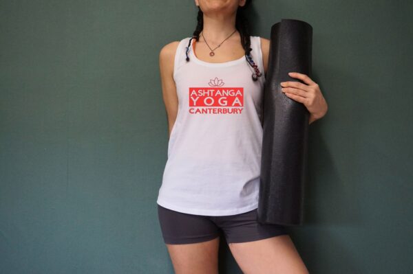 AyC print vest red Organic Yoga Tanktop, White | Ashtanga Yoga Canterbury
