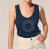 Organic Yoga Tanktop, White, Slim Fit | Ashtanga Yoga Opening Mantra