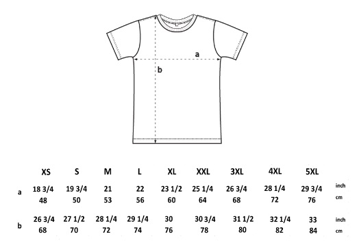 EP01 Unisex Tshirt Size Chart Organic Yoga Tee | Unisex Tshirt | Yoga Shala Canterbury